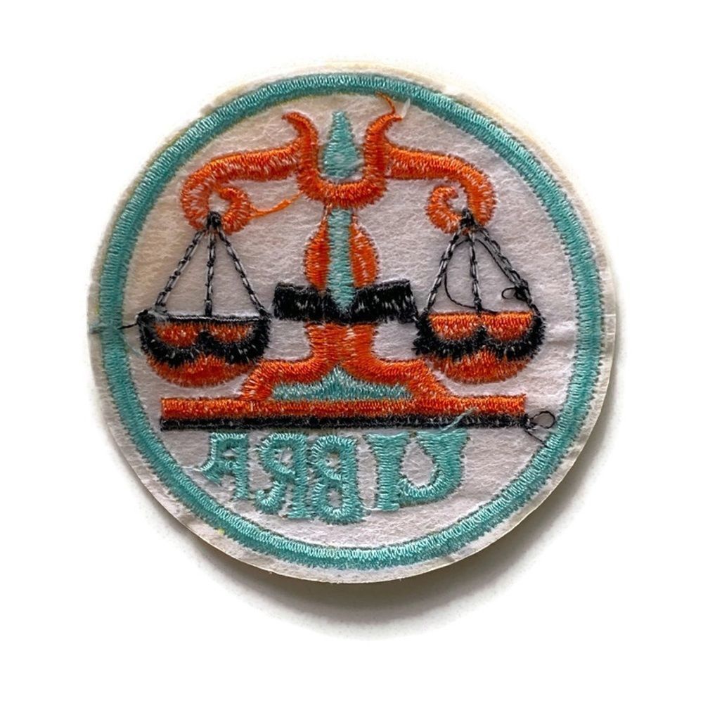 Libra Zodiac Embroidered Patch - Picture 3 of 3